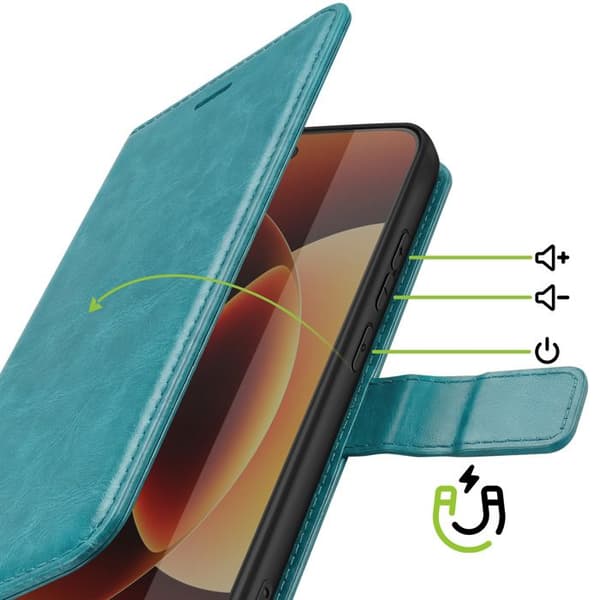 Pungetui til Xiaomi 17 med håndledsrem og støttefunktion Mayaxess Turkis Blå