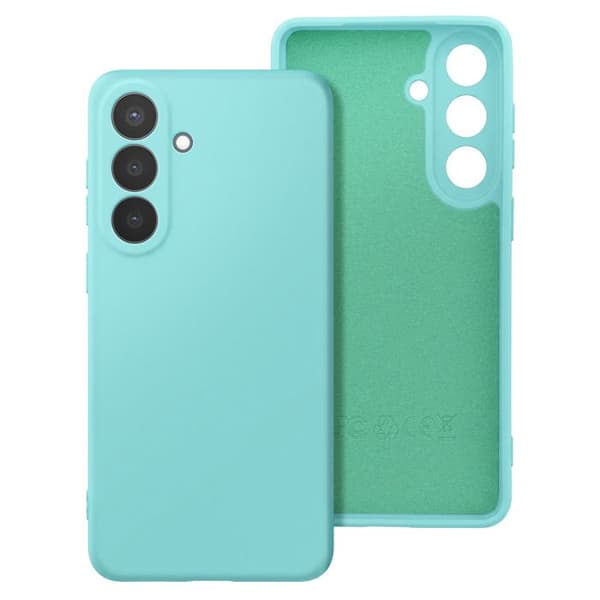 Silicone Soft-Touch-fodral för Galaxy S26 med turkos mikrofiberfoder Blå