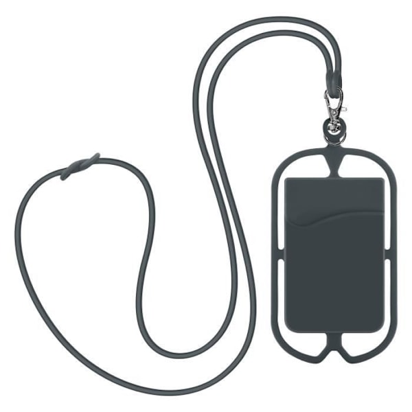Coque Cordon - Universel - NeckPouch - Silikoni - Harmaa - Pehmeä Grå