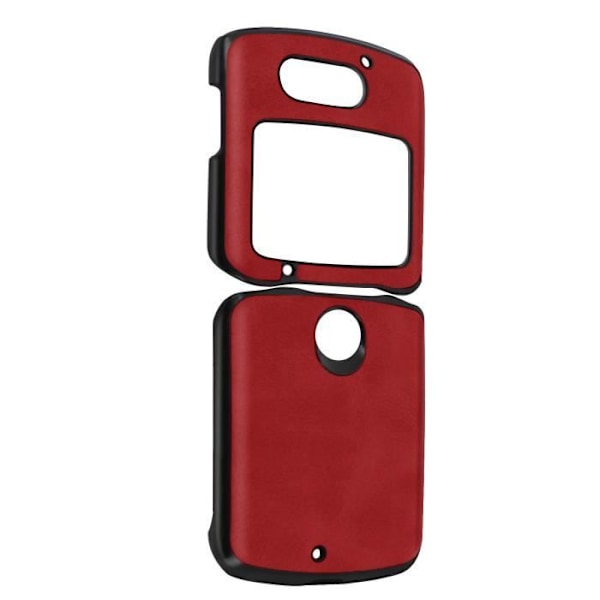 Coque - AVIZAR - Motorola Razr 5G - Rigide - Læder i gammel stil - Rød Röd
