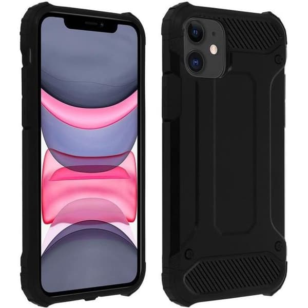 Coque iPhone 11 - AVIZAR - Design Relief - Antichoc 1,8m - Sort - Semi-rigid Svart