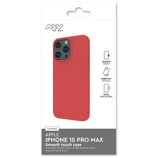 Smoothie TPU Cover til iPhone 15 Pro Max Myway Red Röd