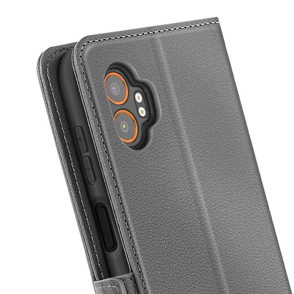 Étui Clapet - Galaxy XCover 7 Pro - Grå kunstlæder - Video støtte - Kortopbevaring Grå