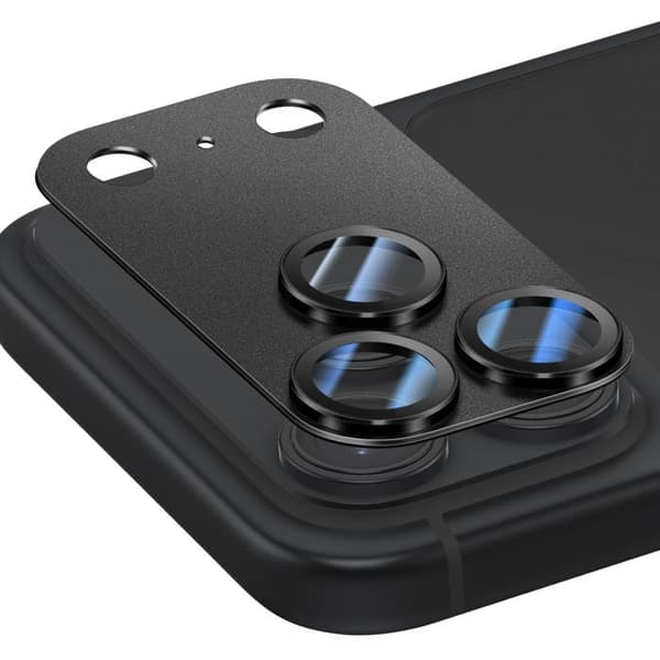 Skyddskamera för iPhone 18 Pro i Härdat Glas Monoblockdesign Svart Svart