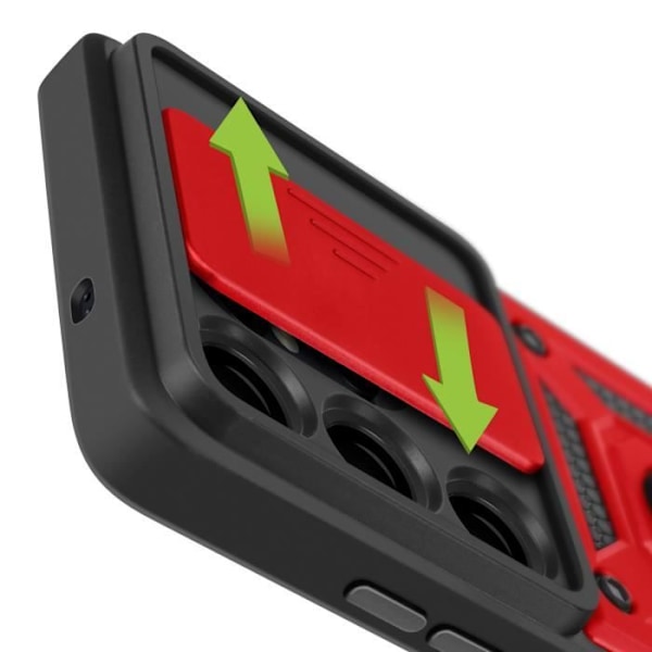 Coque för Galaxy S25 Ultra med Stöd Ring och Kameraskydd Mayaxess Röd Röd