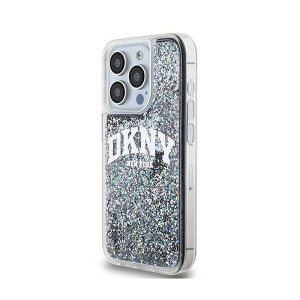 DKNY Liquid Glitter Big Logo - Cover til iPhone 15 Pro (sort)