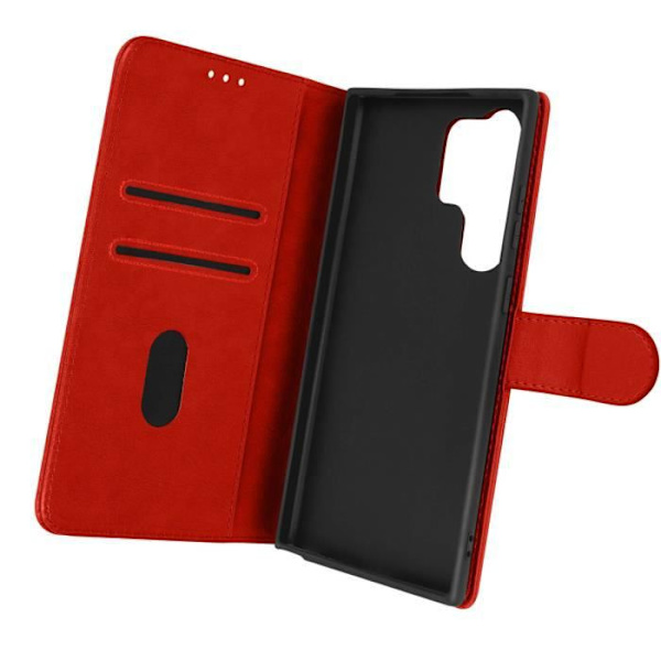 Cover - AVIZAR - Samsung Galaxy S23 Ultra - Rød - Pung og videounderstøttelse Röd