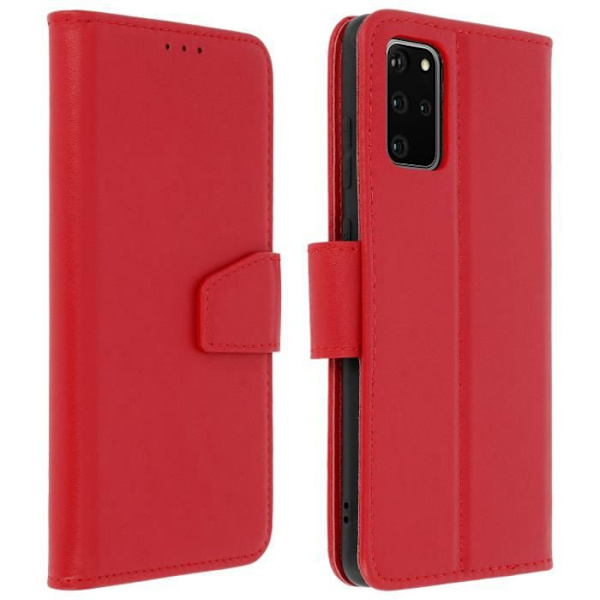 Samsung Galaxy S20 Plus Nahkakotelo Korttitelineen jalusta Toiminto Premium Red Red Röd