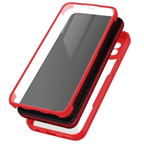 AVIZAR helfodral till Samsung Galaxy A03 - Plexiglas bak, polymer fram - Röd Röd