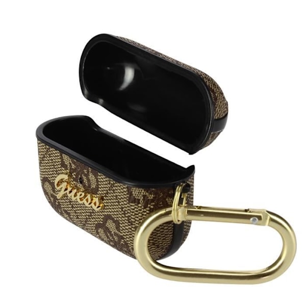 Erittäin kova AirPods Pro -kotelo Guess-logo kohokuvioituna ruskeana kastanj