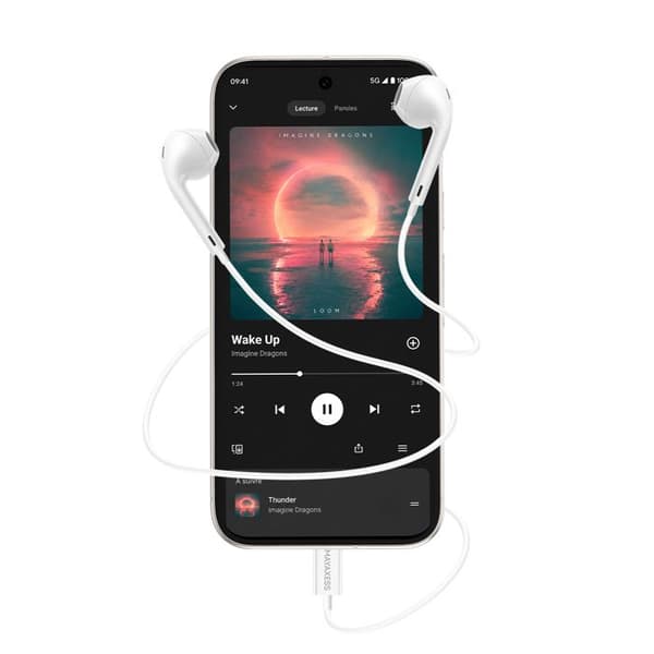 Høretelefoner - MAYAXESS - Til Pixel 9 - Kablet - USB-C - Indbygget mikrofon Vit