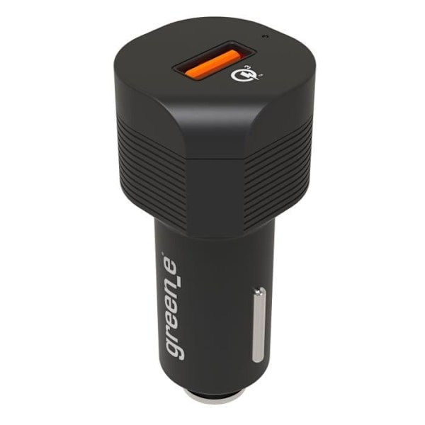 GREEN_E Quickcharge 18W 1USB billaddare - Svart