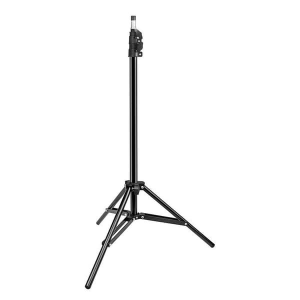Justerbart teleskopstativ 1,6 m med smartphoneholder sort