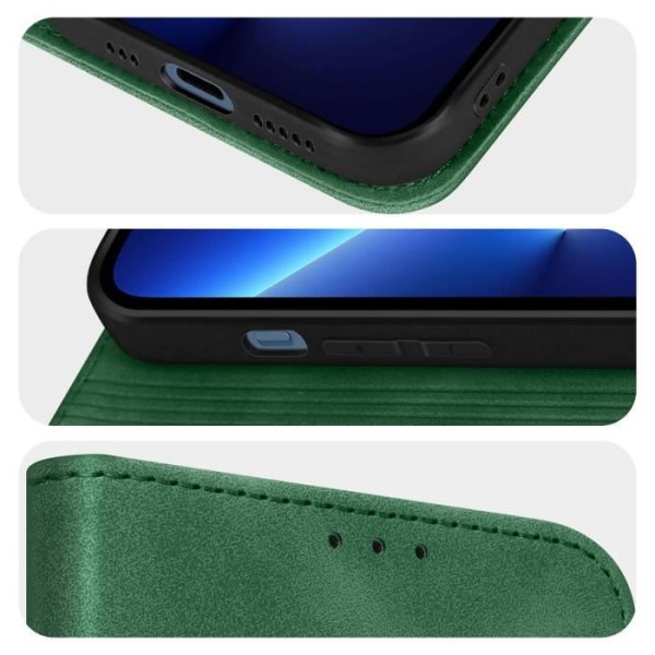 iPhone 13 Pro Fodral Mockaeffekt Plånbok Videostöd Forcell grön