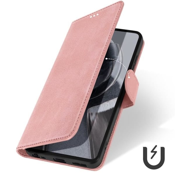 Kotelo HMD Pulse Pro -rannehihnalle Flip Wallet Stand Champagne Pink