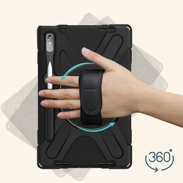 Stötsäkert fodral till Lenovo Tab P11 Pro Gen2 - AVIZAR - Svart - Hybrid med axelrem Svart