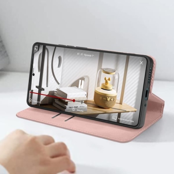 Fodral för Xiaomi Redmi Note 13 Pro 4G-korthållare Stöd Video Rosa Champagne