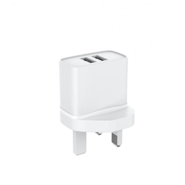 Kaksois-USB-A-verkkolaturi 12W 2.4A UK ja Dubai Plug Jaym White Vit