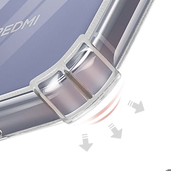 Siliconfodral för Redmi Note 15 med Förstärkta Hörn Transparent Vit