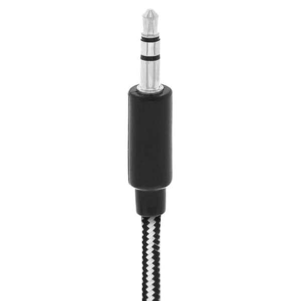 Audioadapter - AVIZAR - Jack 3,5 mm - Flad kabel sort - 1 meter - Forstærket nylon