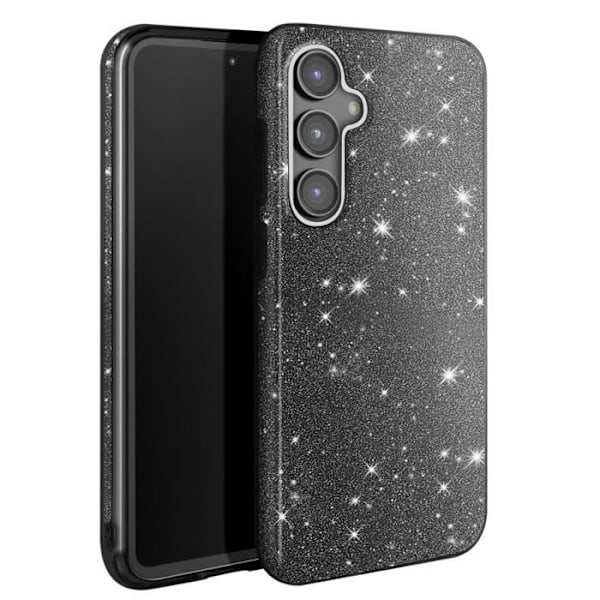 Glitteret cover til Samsung Galaxy S23 FE Stødabsorberende Sort Svart
