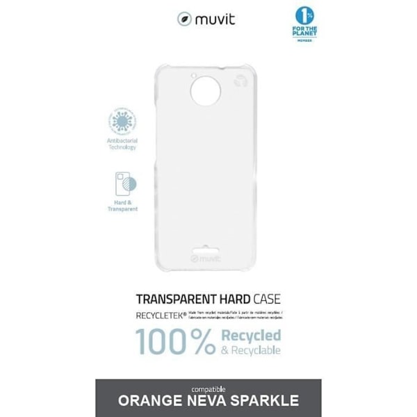 Fodral till Orange Neva Sparkle RECYCLETEK Muvit Transparent Transparent