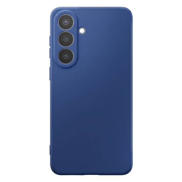 Silicone Soft-Touch-fodral för Galaxy S26 med blå mikrofiberfoder Blå