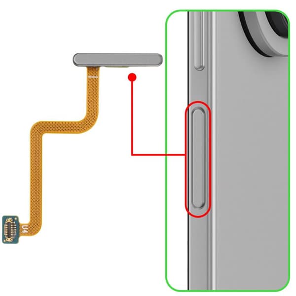 Original Fingeraftrykslæser til Galaxy Z Fold7 Service Pack Samsung Grå Grå