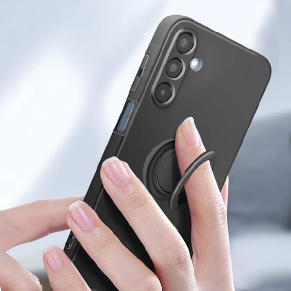 Fodral för Samsung Galaxy A15 Ringhållare Flexibel Silikon Svart