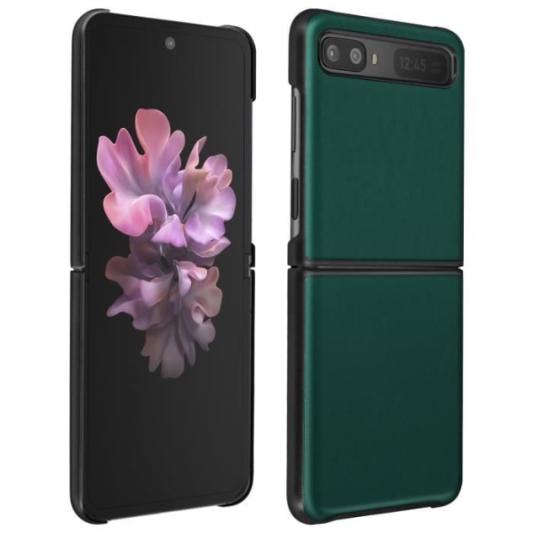Coque - AVIZAR - Galaxy Z Flip - Ægte Læder - Mørkegrøn - Fuld Beskyttelse Mörkgrön