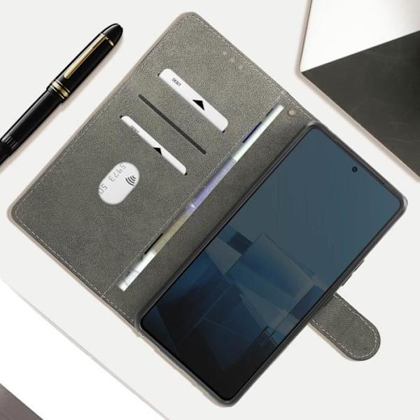 Fodral till Asus Zenfone 11 Ultra 5G - AVIZAR - Borstad effekt - Plånbok - Svart Svart