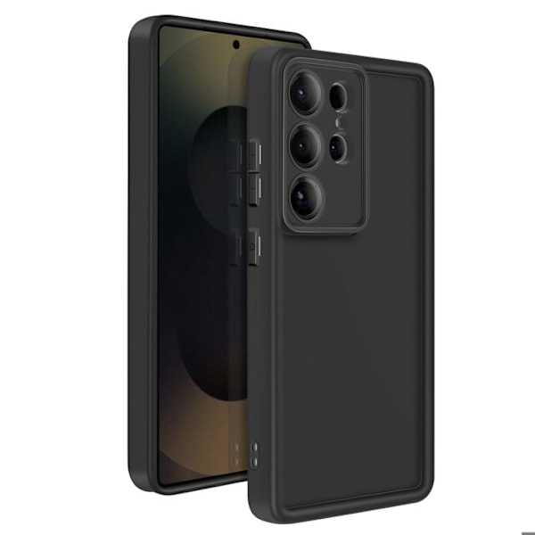 Samsung Galaxy S25 Ultra Pehmeä Kosketus Kuori, Kohotetut Reunat Musta Svart