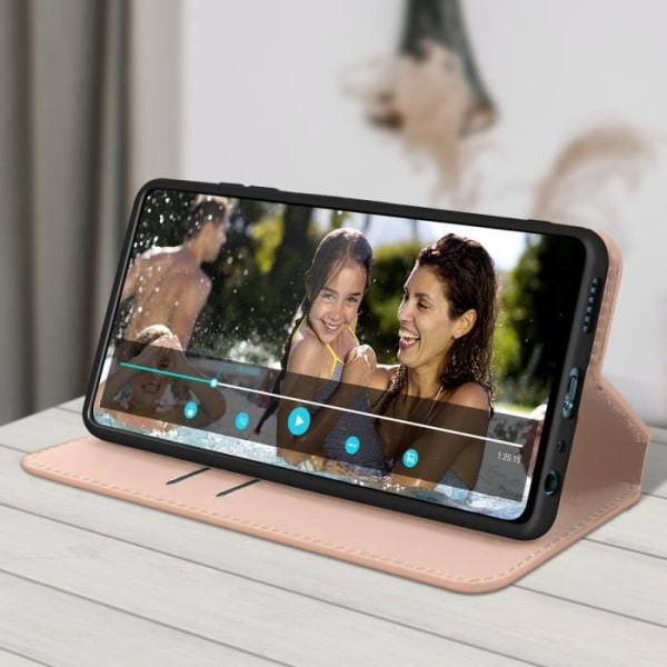 Skal Galaxy A52 och A52s Stativ Funktion Plånboksfodral rosa champagne