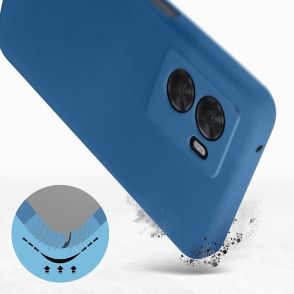 AVIZAR skyddsfodral för Oppo A77, A57 och A57s - Halvstyv Soft-touch Fine Blue Blå