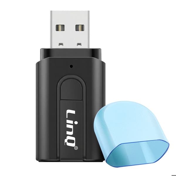 Bluetooth audioadapter - LINQ - USB med Jack 3.5mm - Mikro-SD afspilning - Sort - Kompakt Svart