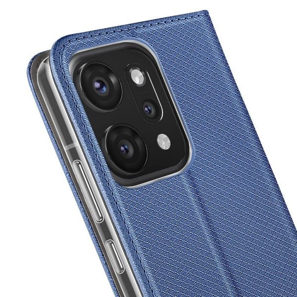 Klappfodral för Oppo Reno14 Pro Ränder med kortfack och ställfunktion Blå Blå