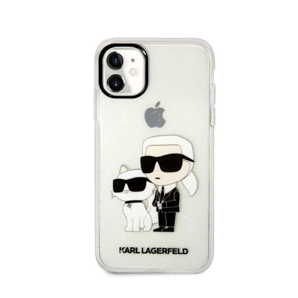 Karl Lagerfeld IML Glitter NFT Karl -amp Choupette - iPhone 11 etui (Klar) - 3666339102098