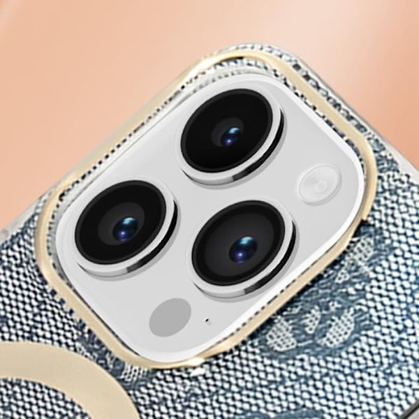 MagSafe Pack til iPhone 14 Pro Max Pattern Cover og MagSafe Charger Guess Blue Blå