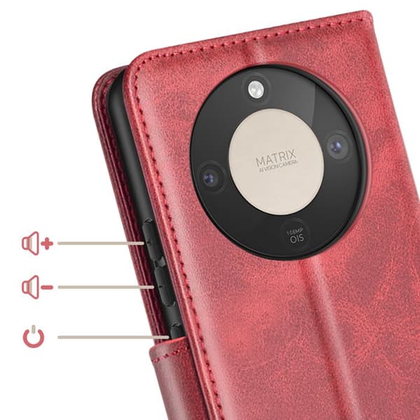 Retro Style Pungetui til Honor Magic 8 Lite med Støtte Rød Röd