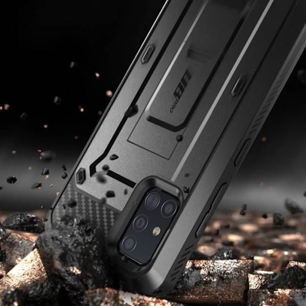 Coque - SUPCASE - Samsung Galaxy A51 - Bi-matière - Beskyttelse af berøringsskærm - Bælteclips Svart