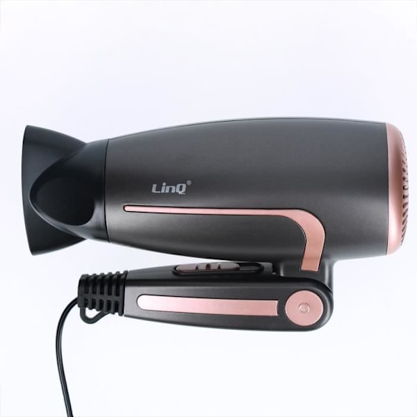 Mini Travel Hair Dryer 2000W - Linq - musta-kulta Svart guld