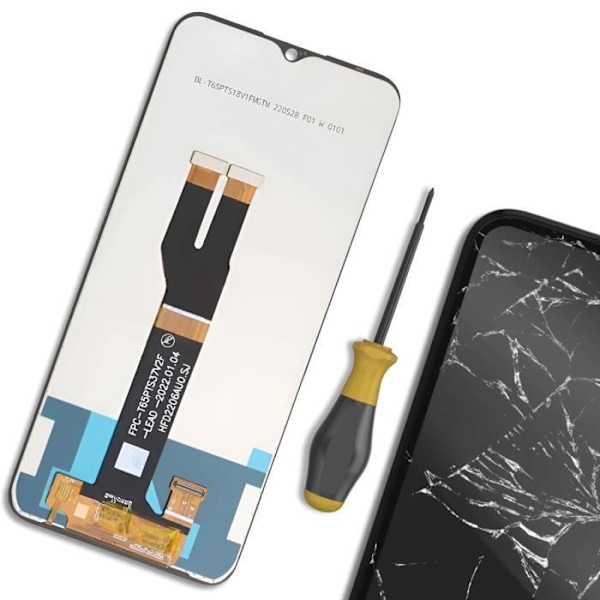 LCD-skärm och pekskärm för Nokia C21 Plus svart - AVIZAR - Skärmbyte - 5,5 tum - Android Svart