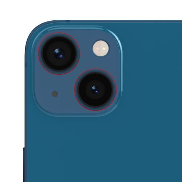 Bakre kameralins för iPhone 13 / 13 Mini 100 % kompatibel blå