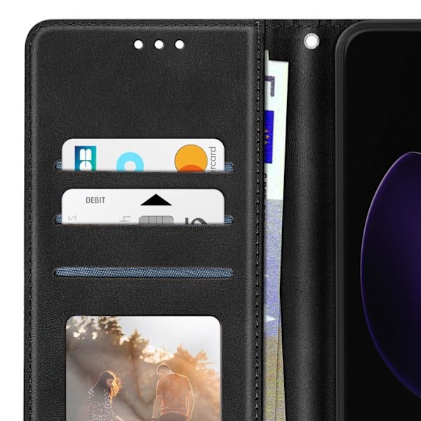 Oppo Reno 13 Pro - Tarrakiinnitys, Lompakko, Musta Svart