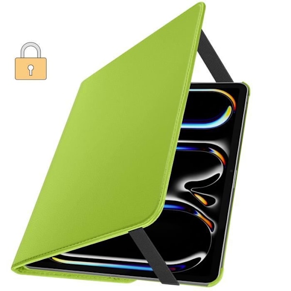 Flip Case iPad Pro 13 2024 Folio Pyörivä 360 Jalusta Lime Green Grön