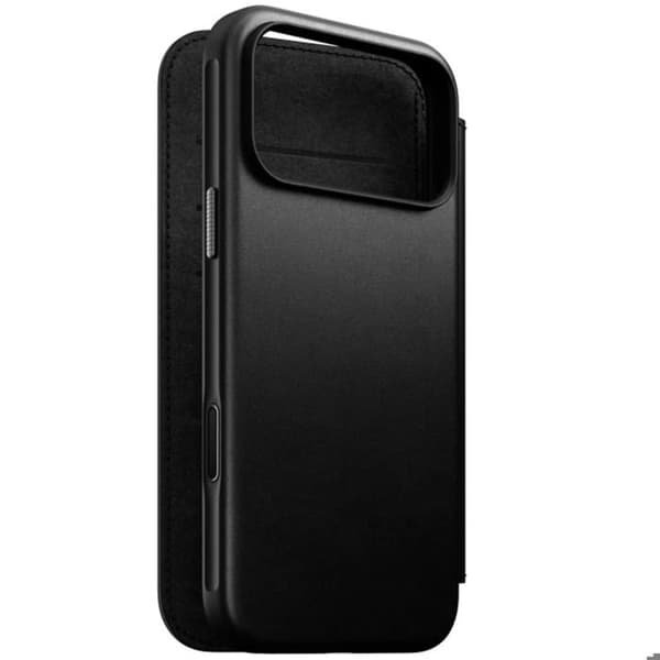 iPhone 18 Pro Max Etui i Læder Kompatibel med MagSafe og Qi2 Stødabsorberende Nomad Sort Svart