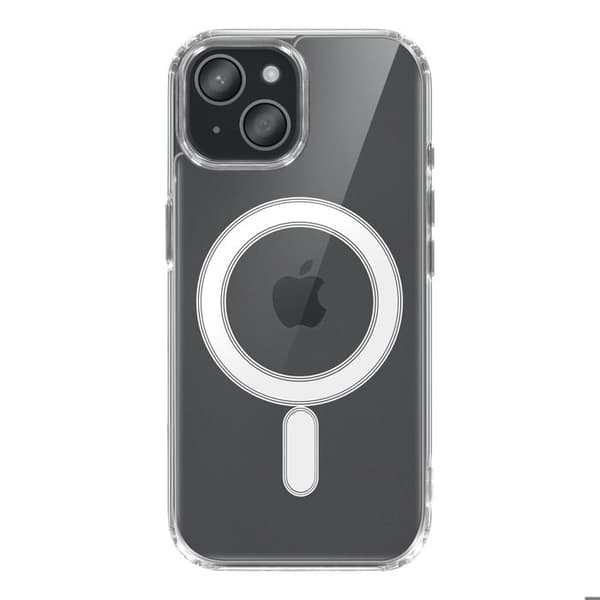 MagSafe-fodral - SWISSTEN - iPhone 15 Plus - Effektivt skydd - Kristalldesign - Stabil montering Vit