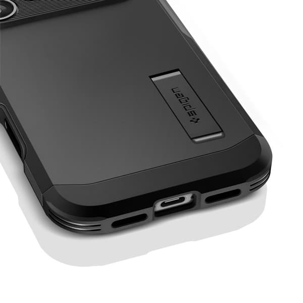 Coque Magsafe - SPIGEN - iPhone 17 Pro - Militærbeskyttelse - Indbygget stødben - Sort Svart