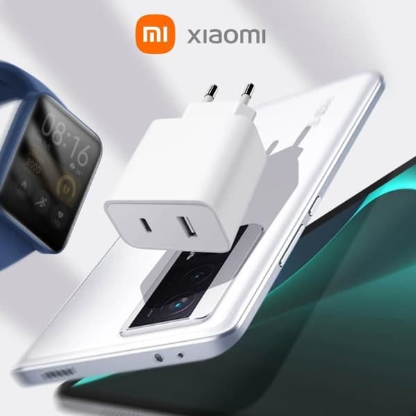 Original Xiaomi USB + USB-C 33W nätladdare Vit Vit