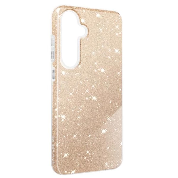 Samsung Galaxy S24 Plus Fodral - AVIZAR - Glitterfodral - Guldglitter - Halvstyvt silikon Gul